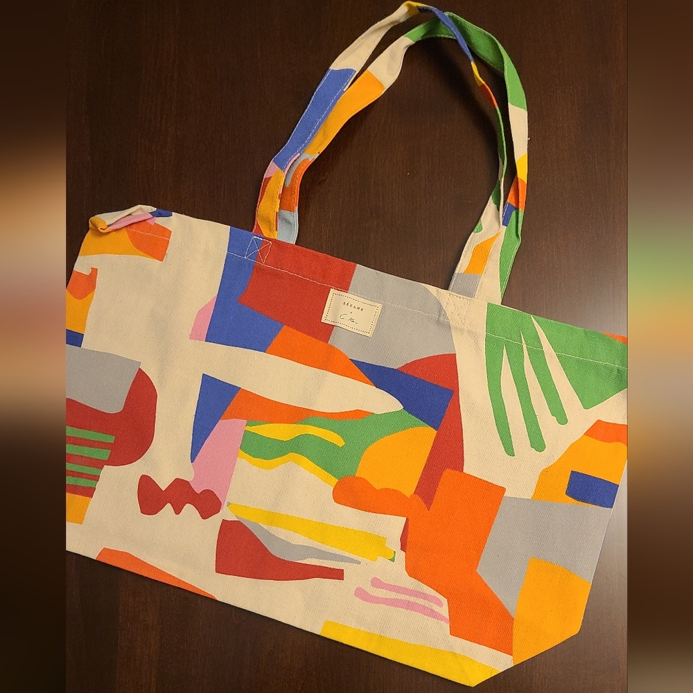 Sezane Multicolor Abstract Tote Bag
